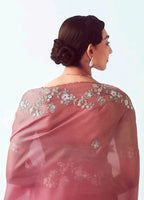 Monjolika Fashion Pink Embroidered Cut Work Fancy Fabric Ceremonial Designer Saree