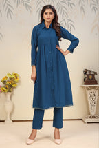 Monjolika Fashion Morpeach Cotton Solid Festival Casual Kurti - Distacart