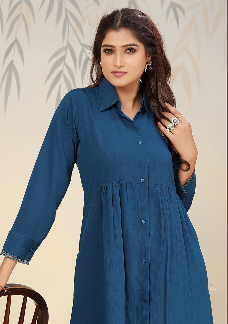 Monjolika Fashion Morpeach Cotton Solid Festival Casual Kurti - Distacart