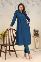 Monjolika Fashion Morpeach Cotton Solid Festival Casual Kurti - Distacart