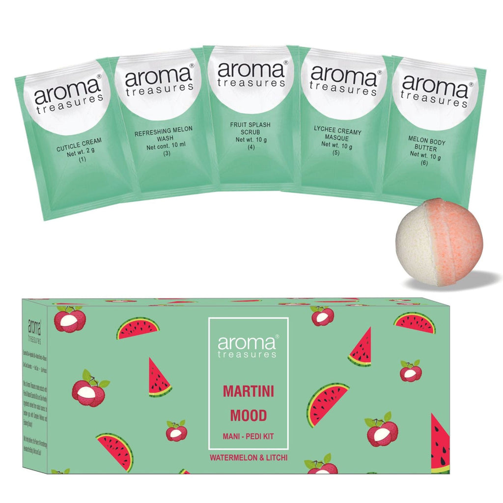 Aroma Treasures Martini Mood Mani-Pedi Kit With Watermelon And Litchi