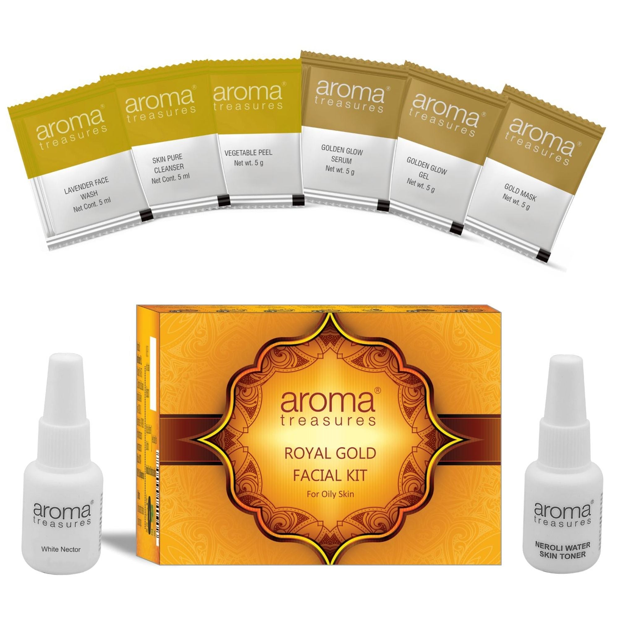 Aroma Treasures Royal Gold Facial Kit For Oily Skin - Single Time