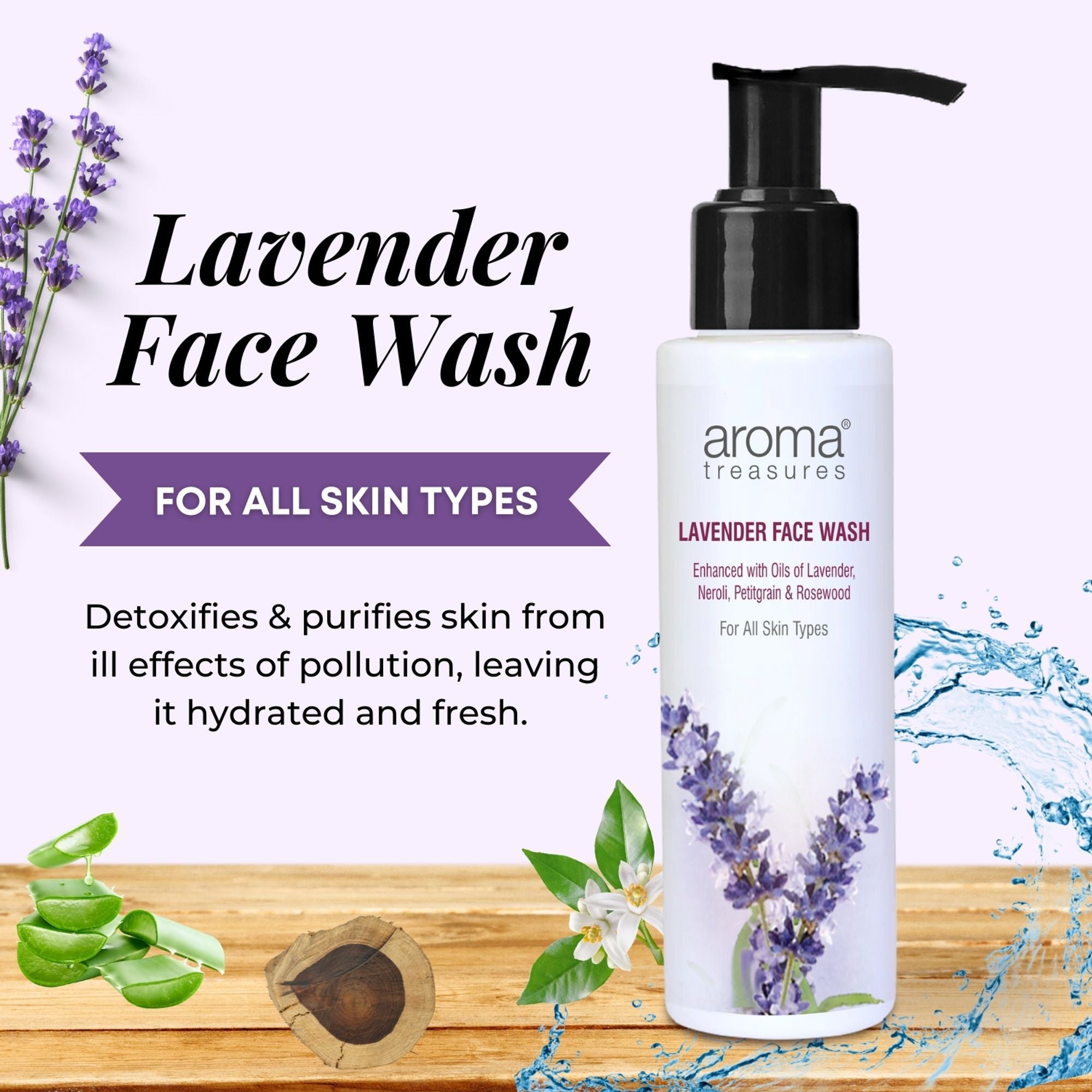 Aroma Treasures Lavender Face Wash - Distacart