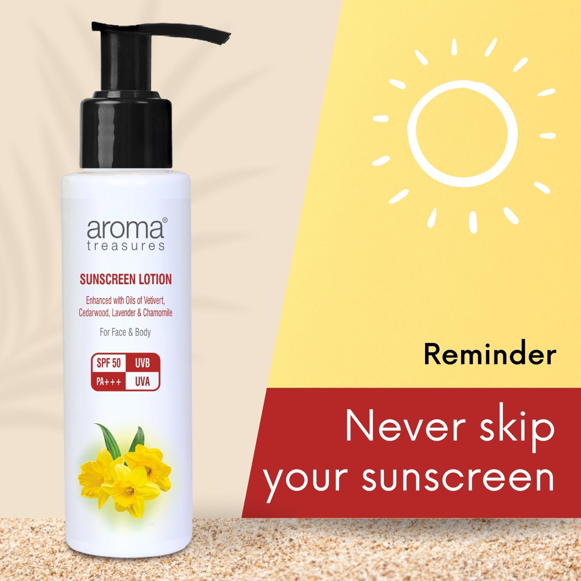 Aroma Treasures Sunscreen Lotion Spf 50 Pa+++ Uvb Uva - Distacart