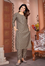 Monjolika Fashion Silk Embroidered Brown Designer Kurti - Distacart