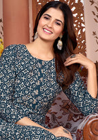 Monjolika Fashion Silk Embroidered Teal Designer Kurti - Distacart