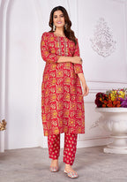 Monjolika Fashion Silk Embroidered Red Designer Kurti - Distacart