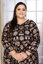 Monjolika Fashion Rayon Printed Black Designer Kurti - Distacart