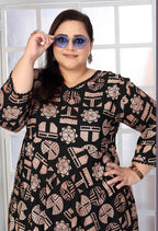 Monjolika Fashion Rayon Printed Black Designer Kurti - Distacart