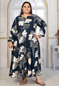 Monjolika Fashion Rayon Printed Navy Blue Designer Kurti - Distacart