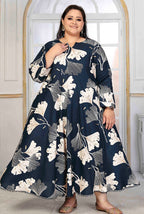 Monjolika Fashion Rayon Printed Navy Blue Designer Kurti - Distacart