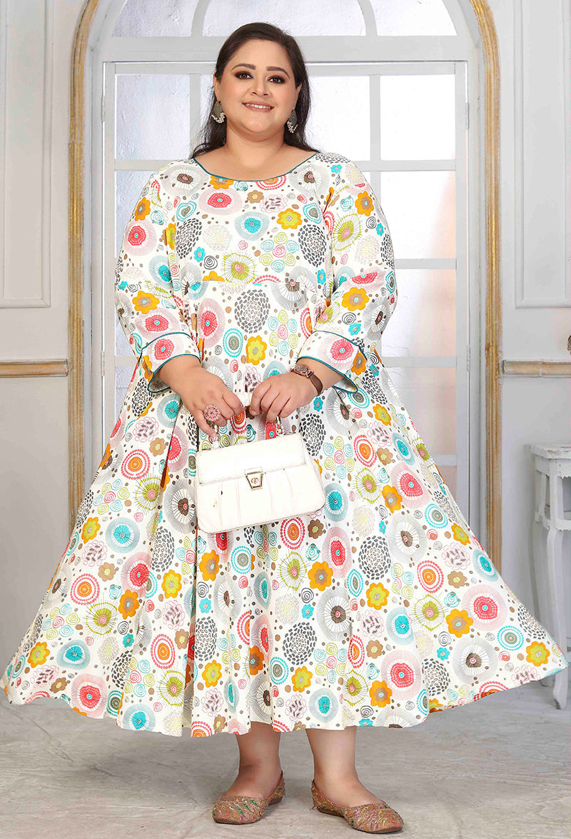 Monjolika Fashion Rayon Printed White Designer Kurti - Distacart
