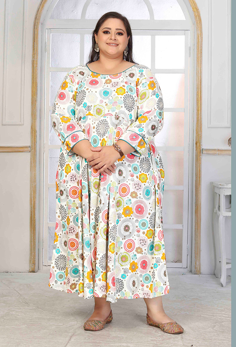 Monjolika Fashion Rayon Printed White Designer Kurti - Distacart