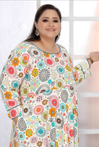Monjolika Fashion Rayon Printed White Designer Kurti - Distacart