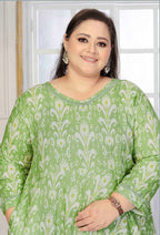 Monjolika Fashion Rayon Printed Light Green Designer Kurti - Distacart