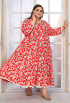 Monjolika Fashion Rayon Printed Red Designer Kurti - Distacart