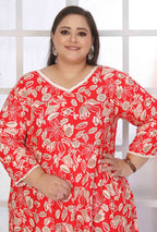 Monjolika Fashion Rayon Printed Red Designer Kurti - Distacart