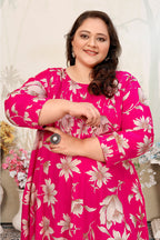 Monjolika Fashion Rani Pink Ceremonial Rayon Designer Kurti - Distacart