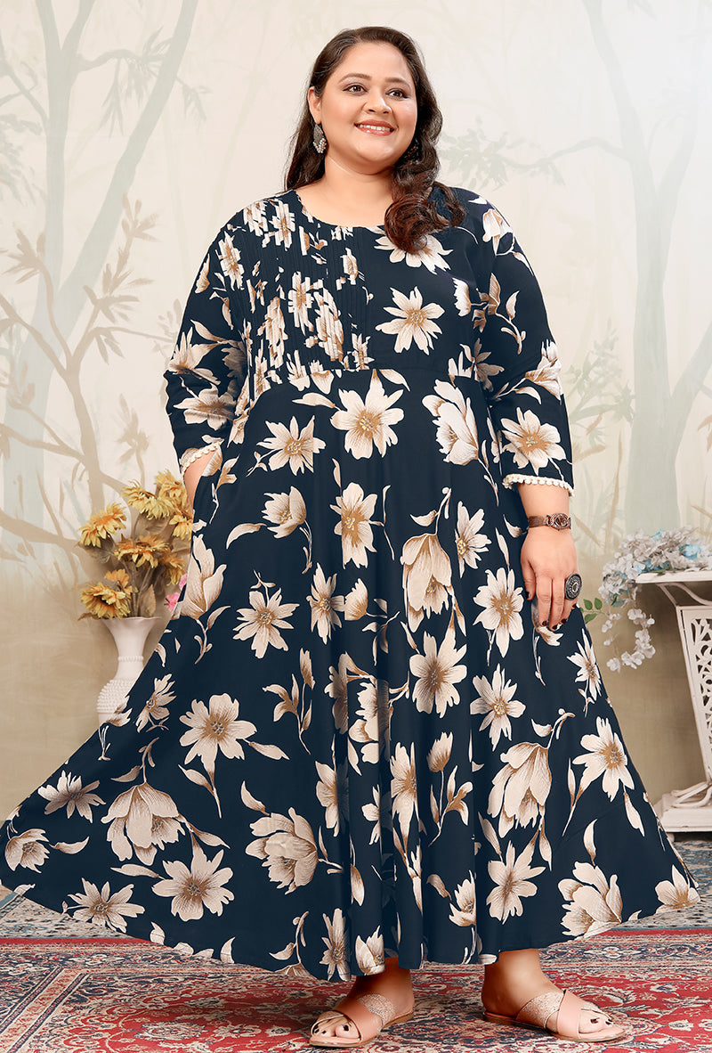Monjolika Fashion Dark Teal Ceremonial Rayon Designer Kurti - Distacart