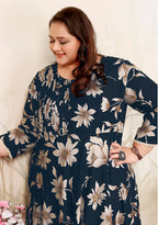 Monjolika Fashion Dark Teal Ceremonial Rayon Designer Kurti - Distacart