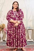 Monjolika Fashion Wine Ceremonial Rayon Designer Kurti - Distacart