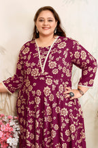 Monjolika Fashion Wine Ceremonial Rayon Designer Kurti - Distacart