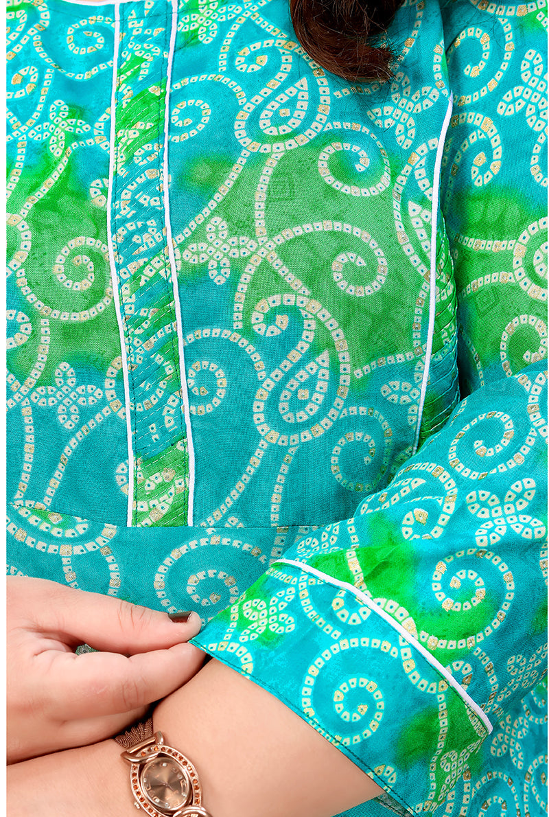 Monjolika Fashion Aqua Blue Ceremonial Rayon Designer Kurti - Distacart