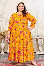 Monjolika Fashion Yellow Ceremonial Rayon Designer Kurti - Distacart