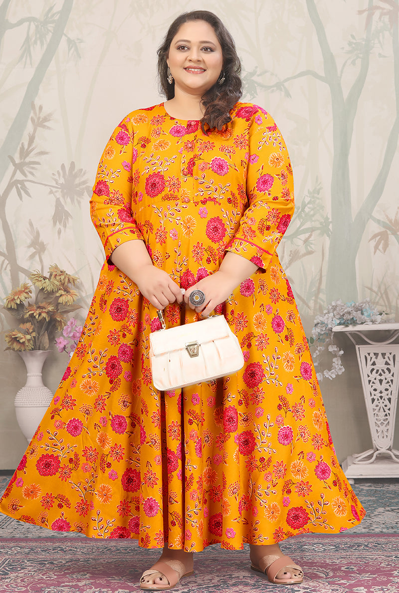 Monjolika Fashion Yellow Ceremonial Rayon Designer Kurti - Distacart