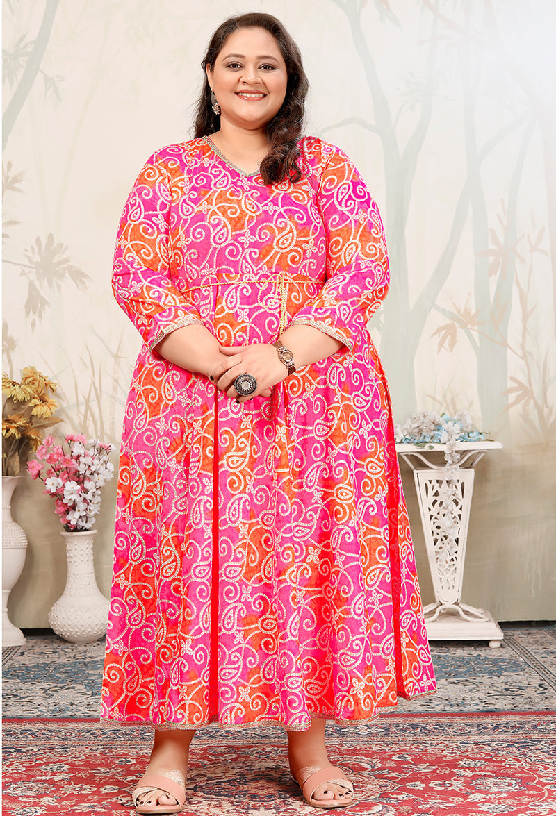 Monjolika Fashion Pink Ceremonial Rayon Designer Kurti - Distacart