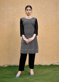 Monjolika Fashion Embroidered Georgette Straight Kurta Set In Black - Distacart