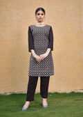 Monjolika Fashion Embroidered Georgette Straight Kurta Set In Coffee - Distacart