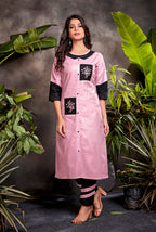 Monjolika Fashion Silk Embroidered Designer Kurti In Light Pink - Distacart