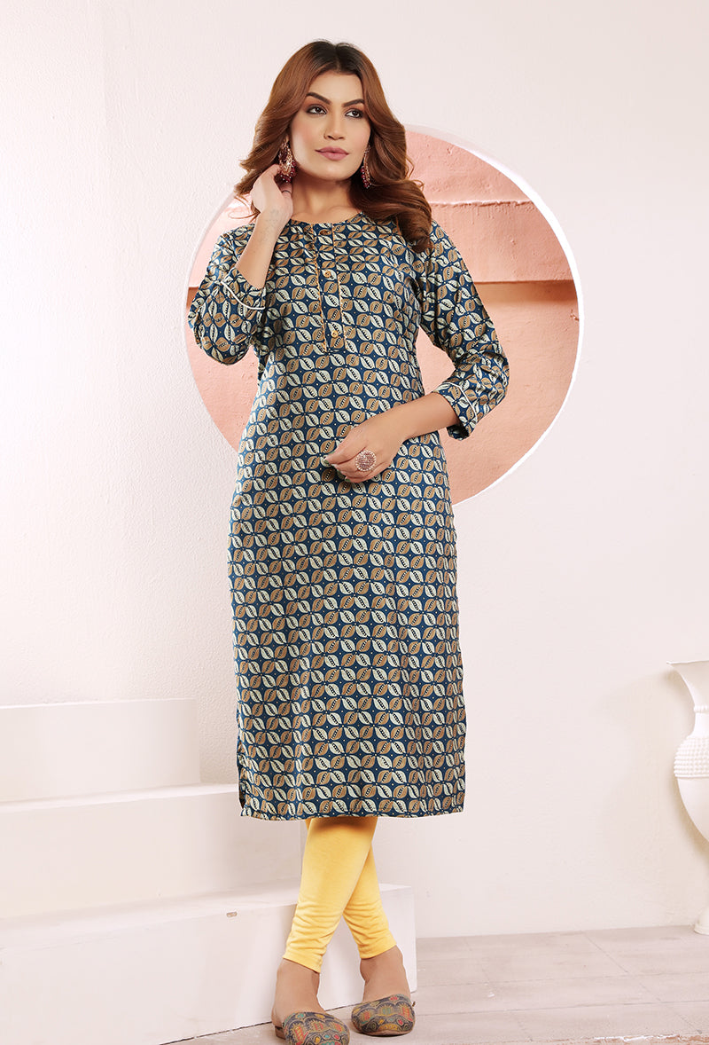 Monjolika Fashion Viscose Morpeach Buttons Party Wear Kurti For Party - Distacart