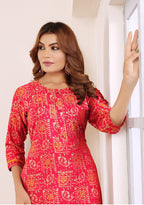 Monjolika Fashion Viscose Rani Pink Buttons Party Wear Kurti For Party - Distacart