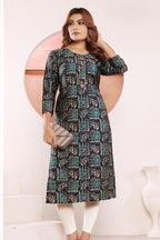 Monjolika Fashion Viscose Navy Blue Buttons Party Wear Kurti For Party - Distacart
