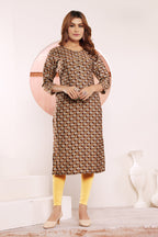 Monjolika Fashion Viscose Brown Buttons Party Wear Kurti For Party - Distacart