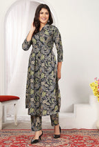 Monjolika Fashion Black Rayon Floral Print Casual Kurti - Distacart