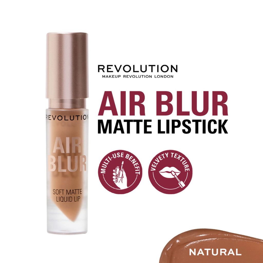 Makeup Revolution Air Blur Matte Liquid Lipstick - Natural