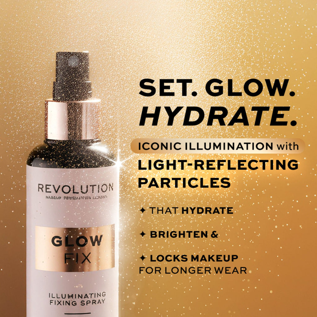 Makeup Revolution Glow fix Illuminating Fixing Spray - Distacart