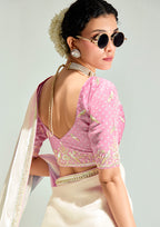 Monjolika Fashion Organza Tissue Multi Colour Sequins Embroidery Handwork Engagement Wear Saree