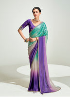 Monjolika Fashion Multi Colour Organza Tissue Sequins Embroidery Handwork Wedding Wear Saree