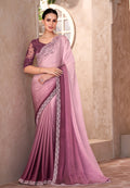 Monjolika Fashion Multicolor Embroidery Work Chiffon Silk Party Wear Saree - Distacart