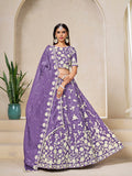 Monjolika Fashion Light Purple Embroidered Crush Organza Lehenga Choli - Distacart