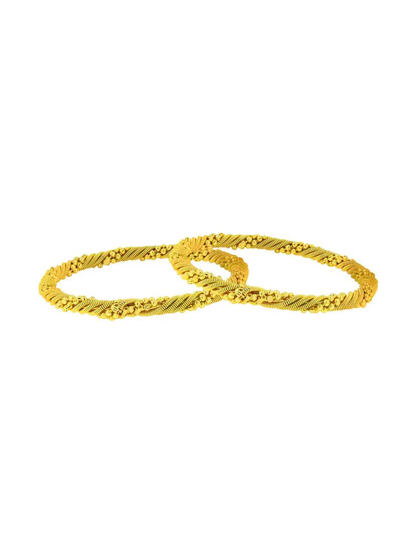 Gold-Plated Alloy Golden Wire Design Bangle Set - The Pari - Distacart