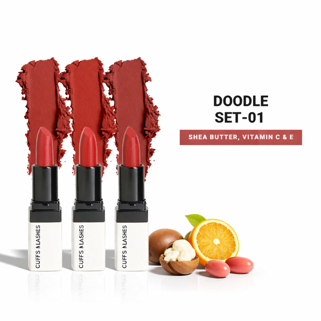 CUFFS N LASHES Doodle Lipstick Set - Set 01