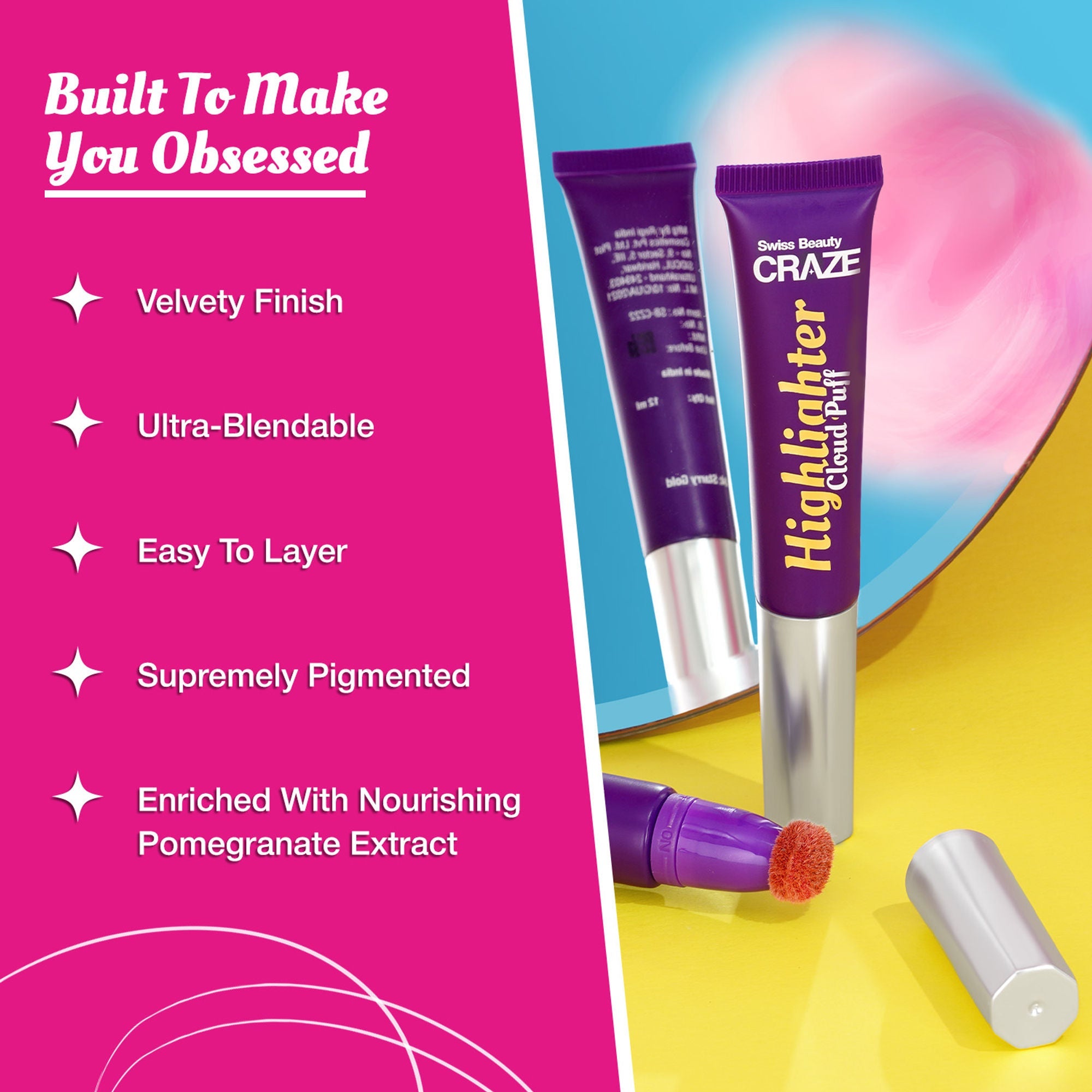 Swiss Beauty Craze Cloud Puff Highlighter 04 Starry Gold - Distacart
