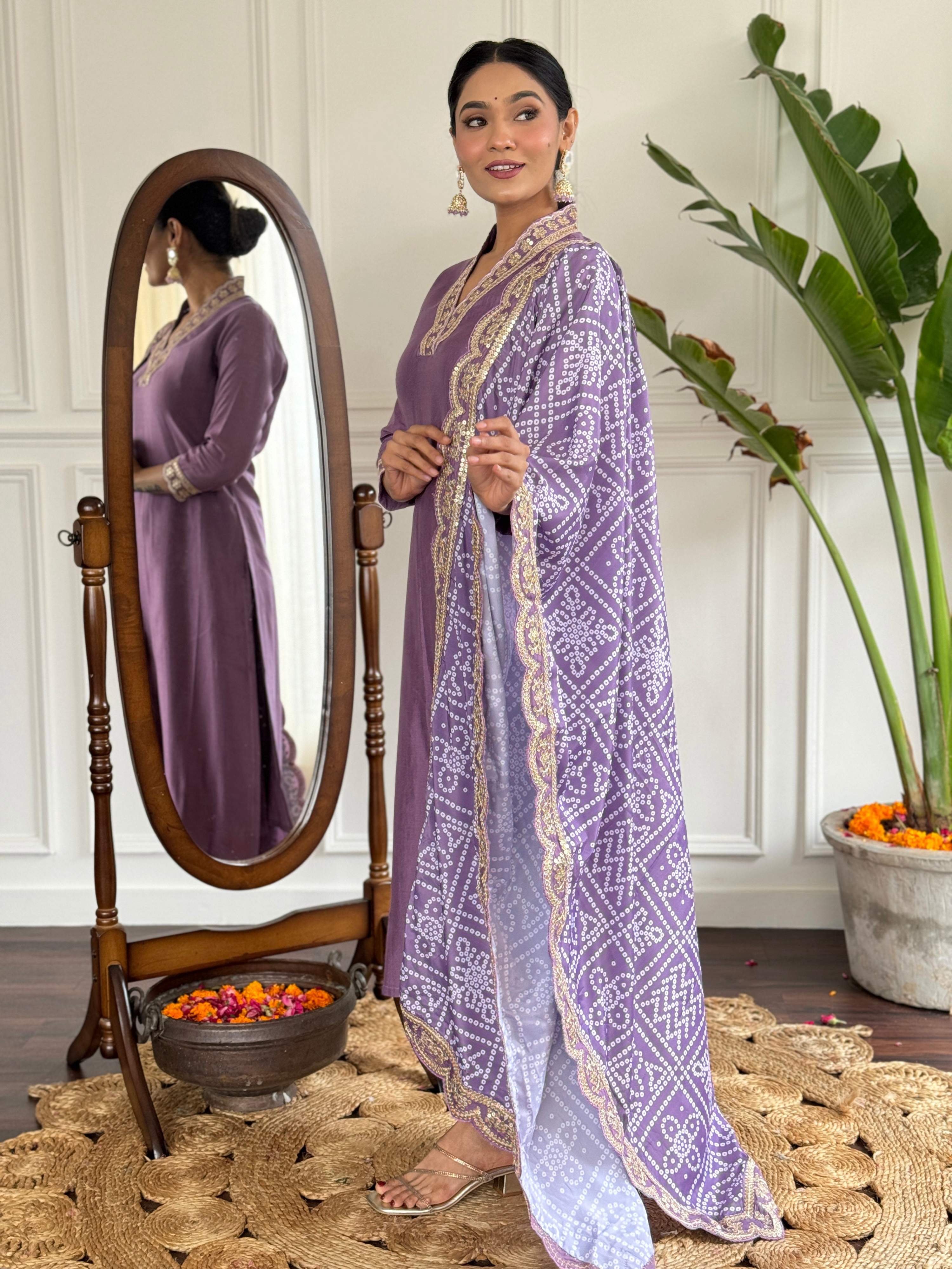 The52 Viscose Silk Fabric work Straight cut Kurta, Pant and Dupatta Set - Distacart