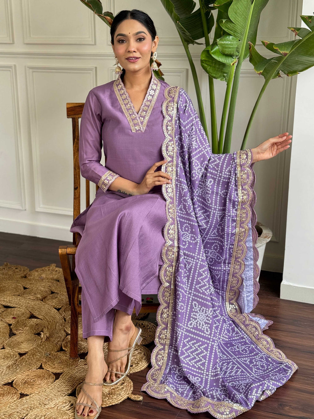 The52 Viscose Silk Fabric work Straight cut Kurta, Pant and Dupatta Set - Distacart