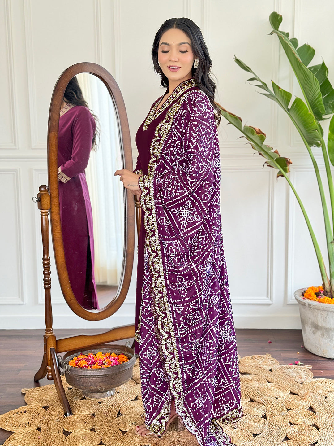 The52 Viscose Silk Fabric work Straight cut Kurta, Pant and Dupatta Set - Distacart